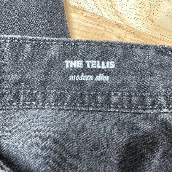AG Adriano Goldschmied NWT The Tellis Modern Slim Jeans Distressed Black Size 30 - Picture 4 of 11